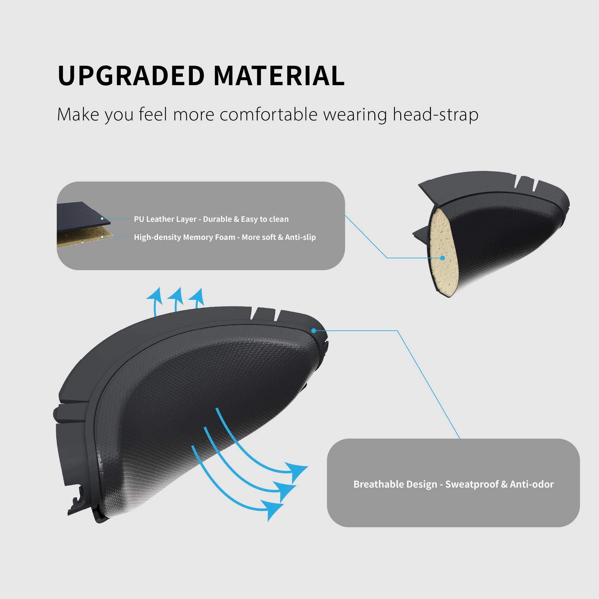 APEXINNO For PSVR2 and PS5 VR Head Strap Comfortable Headband Foam Cushion for PlayStation VR2 vr accessories Cushion Pad