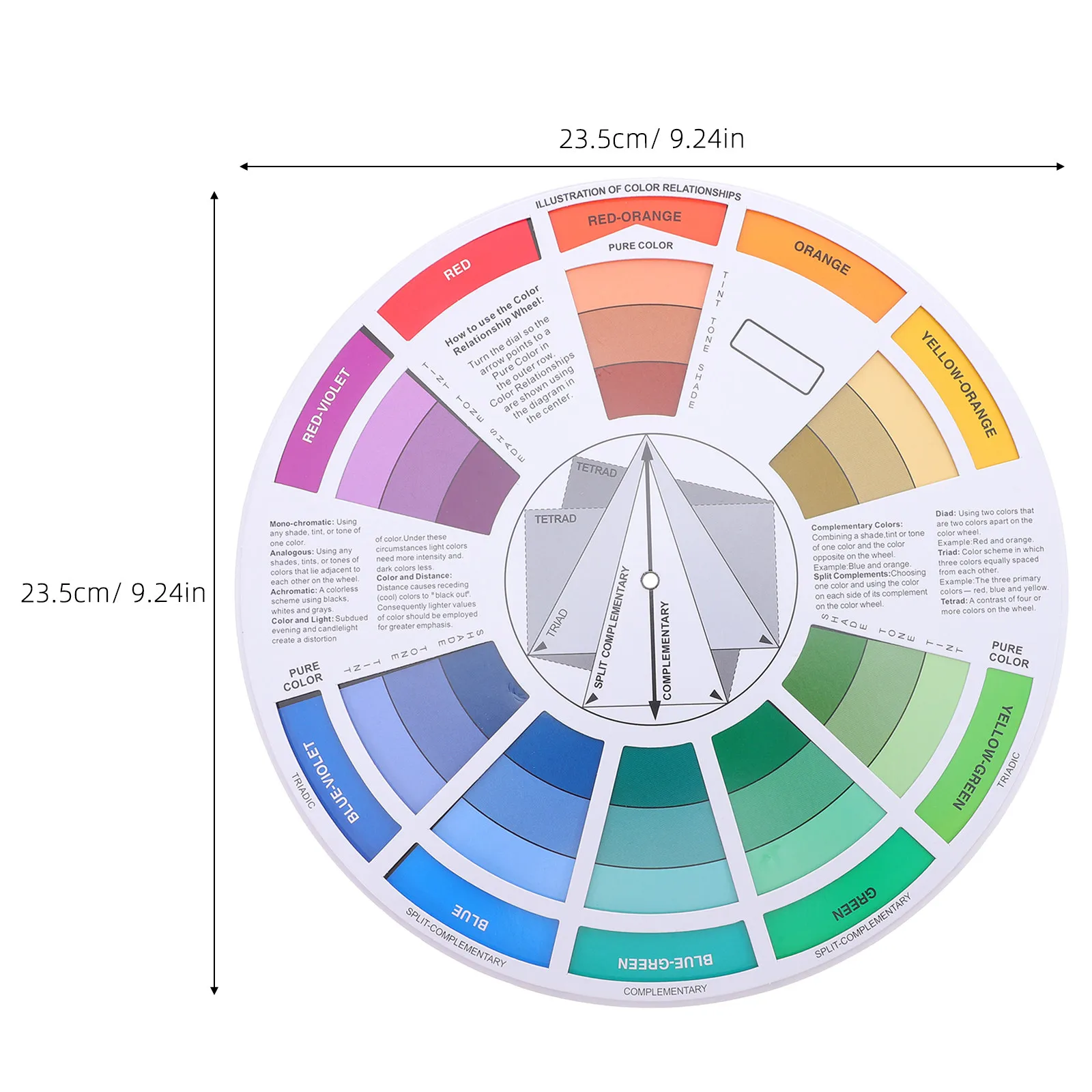 Tattoo Color Card Professional Round Pigment Wheel Tool for Beginners Clear Hue Position and Optimum Color Combinations Search