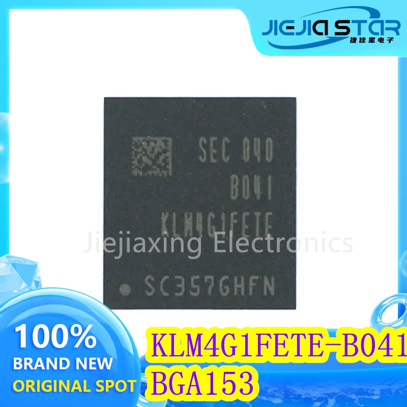 ชิปหน่วยความจำ eMMC 4GB KLM4G1FETE-B041วงจรรวมหน่วยความจำ FBGA153ใหม่เอี่ยมสต็อกดั้งเดิม