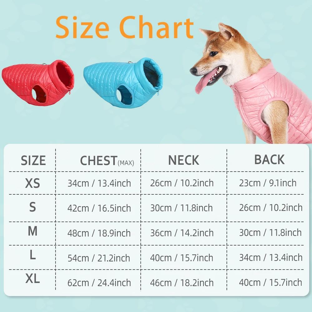 Dog Down Jacket Winter Warm Dog Clothes for Small Dogs Waterproof Pet Coat Puppy Cats Vest French Bulldog Chihuahua Pug Outfits