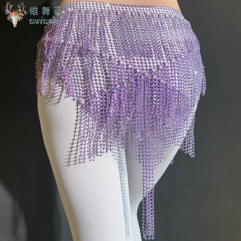 

Belly Dancing Full Diamond Tassel Triangle Hip Scarf Adult Children Oriental Dance Performance Belt Girl‘s Practice Waist Chain