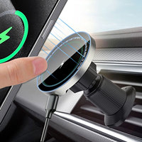 Car Magnetic Wireless Charger GPS Air Vnt Phone Holder Stand For Magsafe iPhone 17 16 15 14 13 12 Pro Max Fast Charging Station
