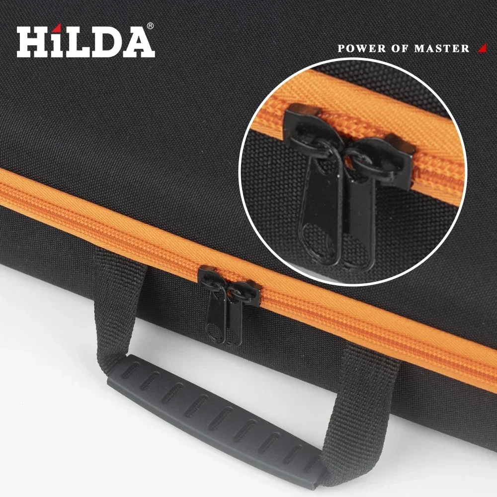 HILDA-Sac à outils de grande capacité, sacs à outils étanches, sac à outils de quincaillerie d'électricien, boîte à outils multifonctionnelle noire et orange