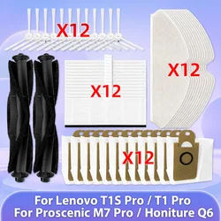 Fit For Lenovo T1S Pro / T1 Pro/ Proscenic M7 Pro / Honiture Q6 Parts Roller Side Brush Cover Guard Filter Mop Cloth Dust Bag