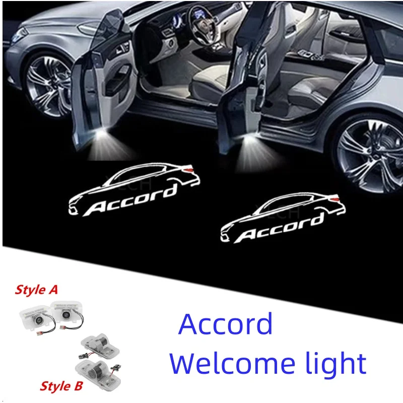 2PCS For Accord 10th 7th 8th 9th 2003 2004-2020 2021 2022 2023 Led Car Door Welcome Light Laser Logo Projector Auto Accessories