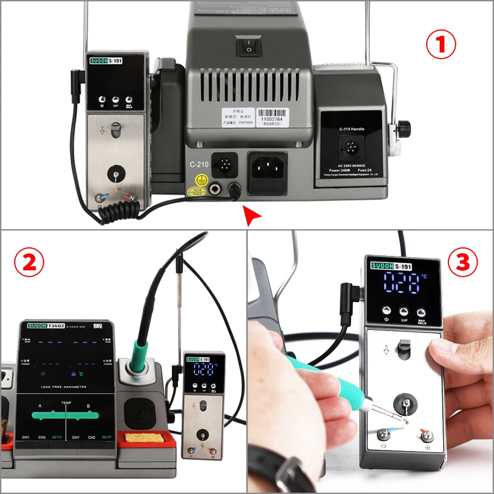 2 in 1 Soldering Station LCD Digital Display Welding Rework Station Soldering Iron Kit Original C210 C115 For SUGON T3602