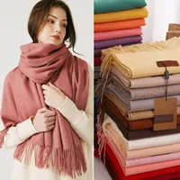 2024 Winter Scarf Women Thick Blanket Keep Warm Cashmere Pashmina Shawls and Wraps Bufanda Echarpe Poncho Stoles