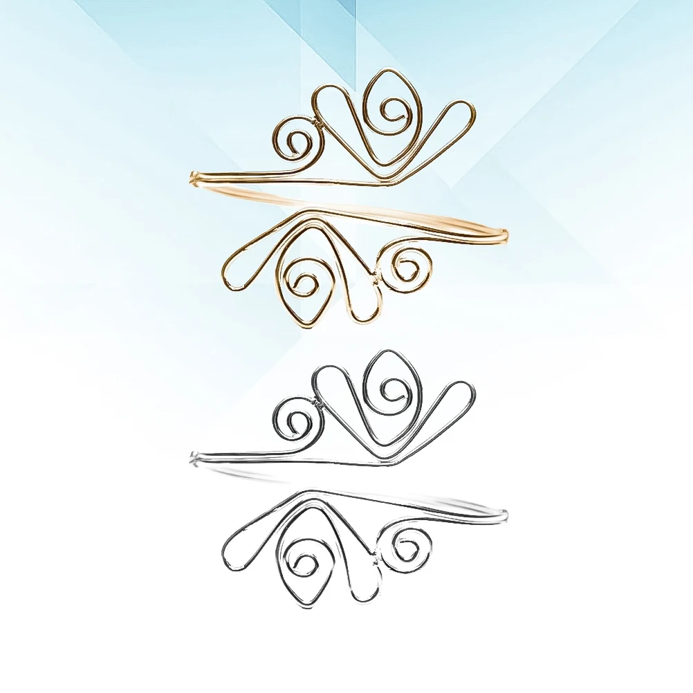 

2pcs Metal Tulip Armlet For Women Punk Style Durable Exquisite Design Wear Resistant Arm Band Bracelet Gift Accessory Handmade