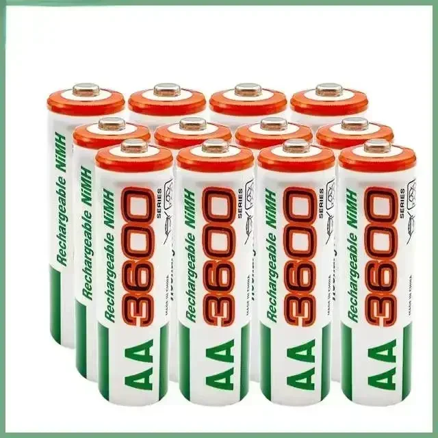 100% New AA Battery 3600 MAh Rechargeable Battery, 1.2V Ni-MH AA Battery, Suitable for Clocks, Mice, Computers