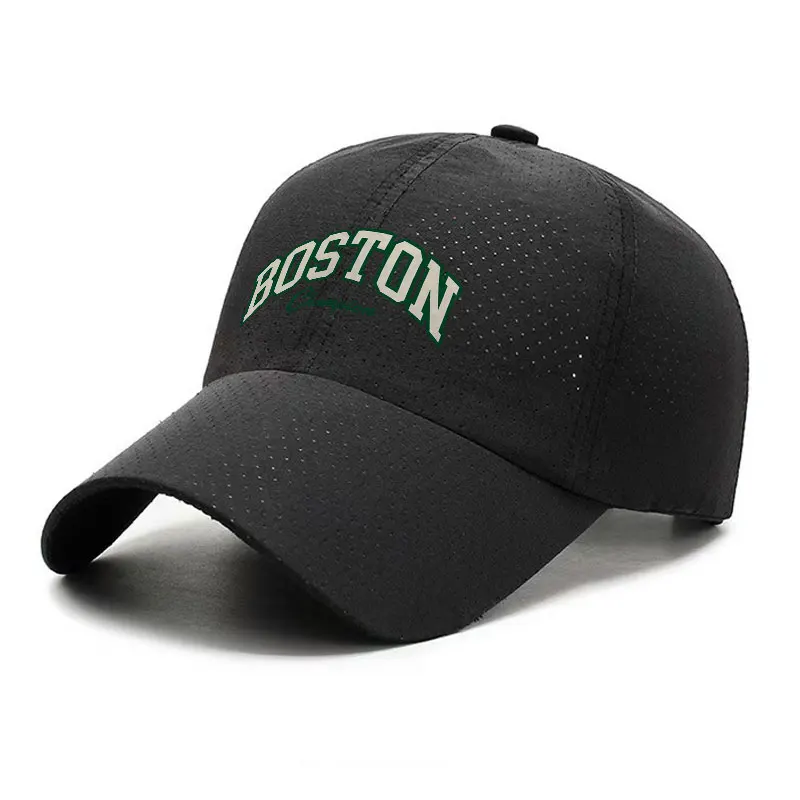 Boston Quick Dry Baseball Cap Breathable Adjustable Sports Hat