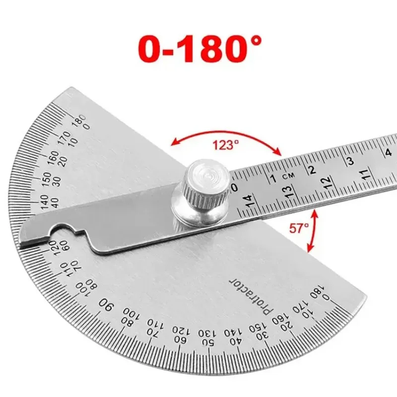 New Protable Protractor Angle Ruler Dividing Gauge Angle Ruler 180 Degree Semi Circular Carpenter Angle Ruler 14cm 1PC