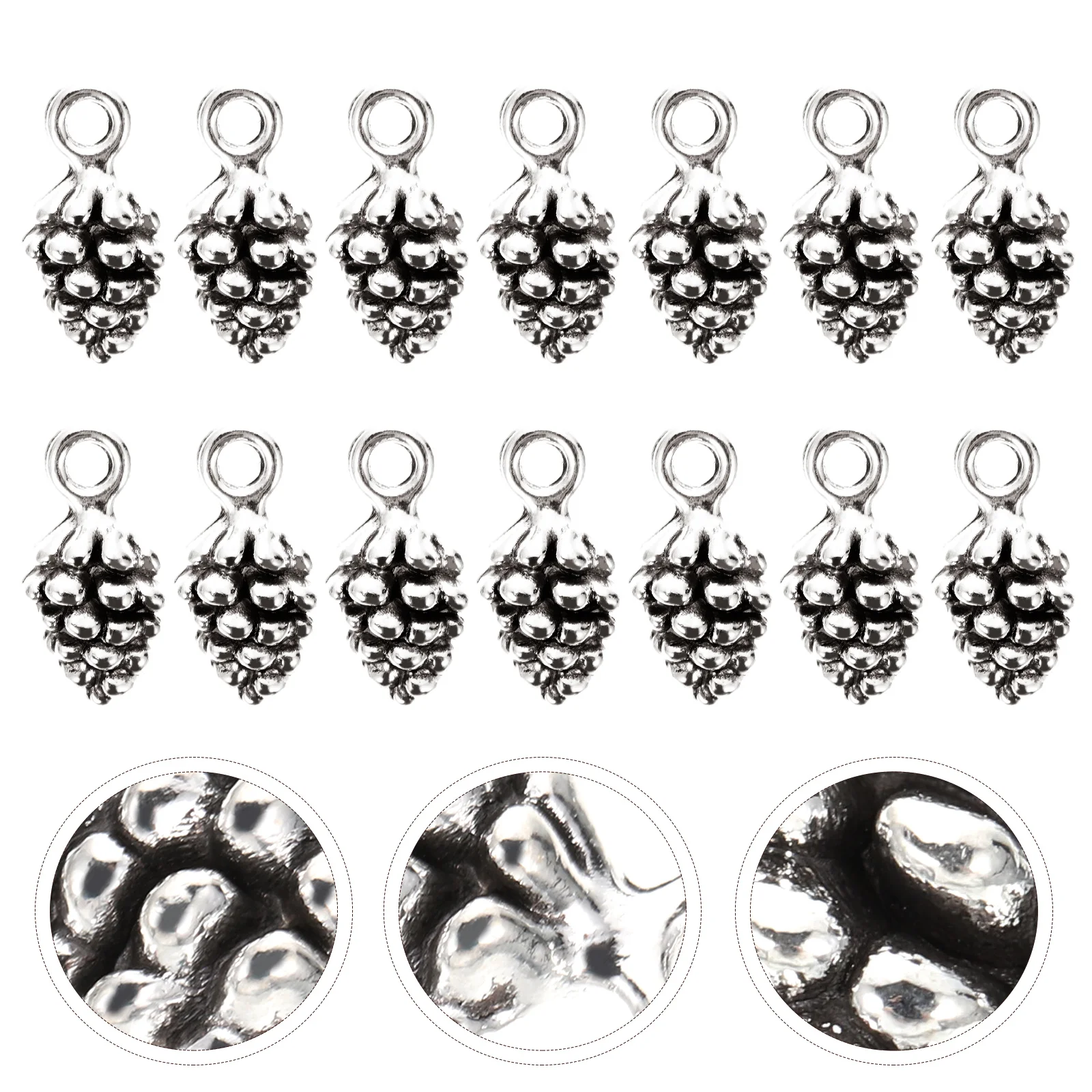 

60pcs Pine Cone Shape Charms Jewelry Making Charms 3D Design Tibetan Style Pendant Alloy Material For Diy Anklets Necklaces