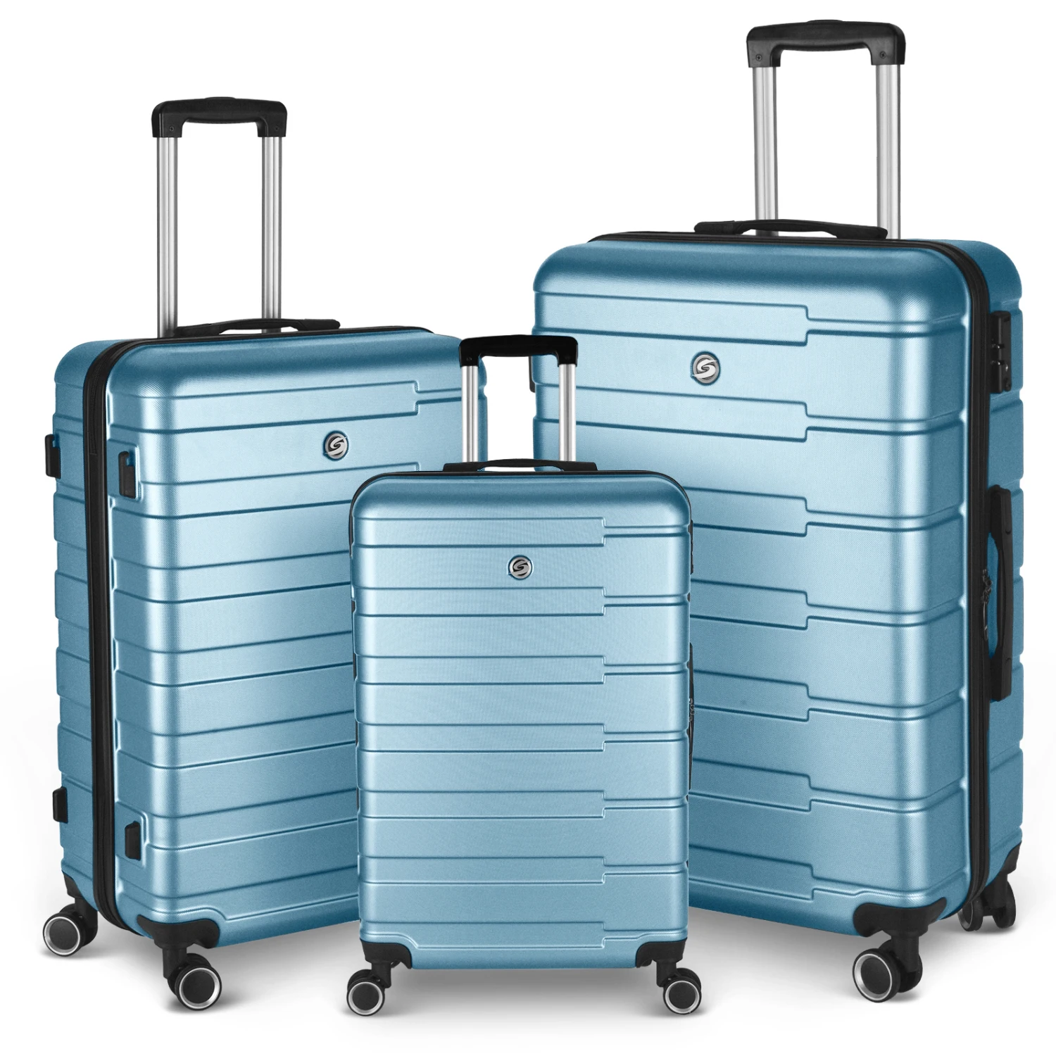 

Luggage Suitcase 3 Piece Sets Hardside Carry-on luggage with Spinner Wheels 20"/24"/28"