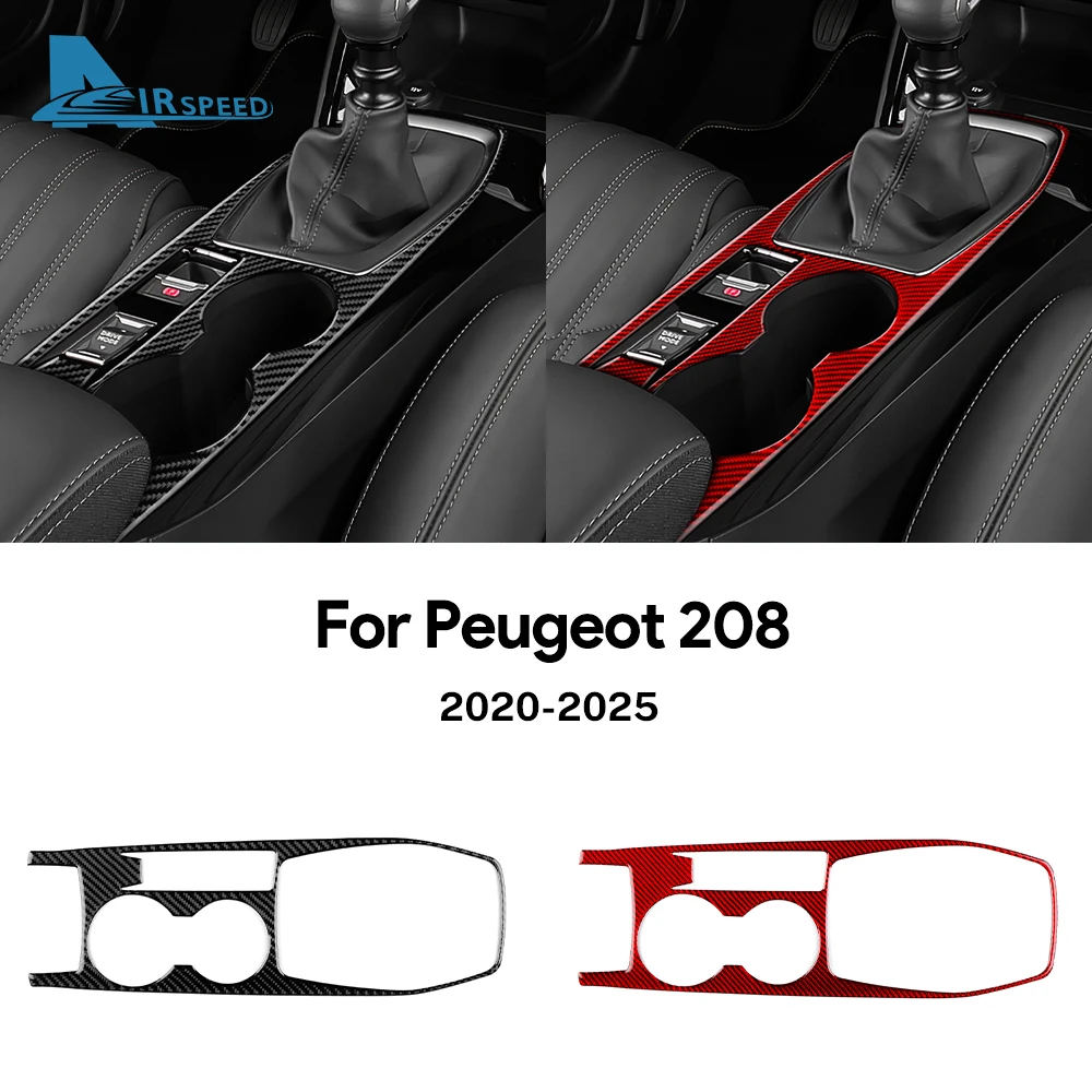 Real Soft Carbon Fiber Aufkleber für Peugeot 208 e-208 2020 2021 2022 2023 2024 2025 LHD RHD Auto Manuelle automatische Getriebe Shift Panel