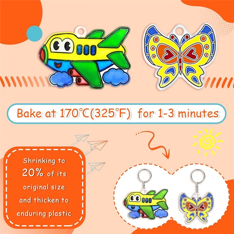 

Набор листов Shrinkydink для печати AAAF с 14 листами, 30 брелками и 100 кольцами для детей, сделай сам, отпечаток руки, искусство