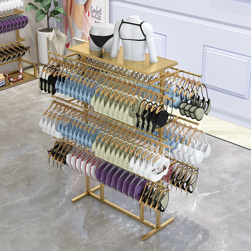 

Underwear store shelf Metal underwear display rack Simple floor display rack Bra oval double-sided Nakajima shelf