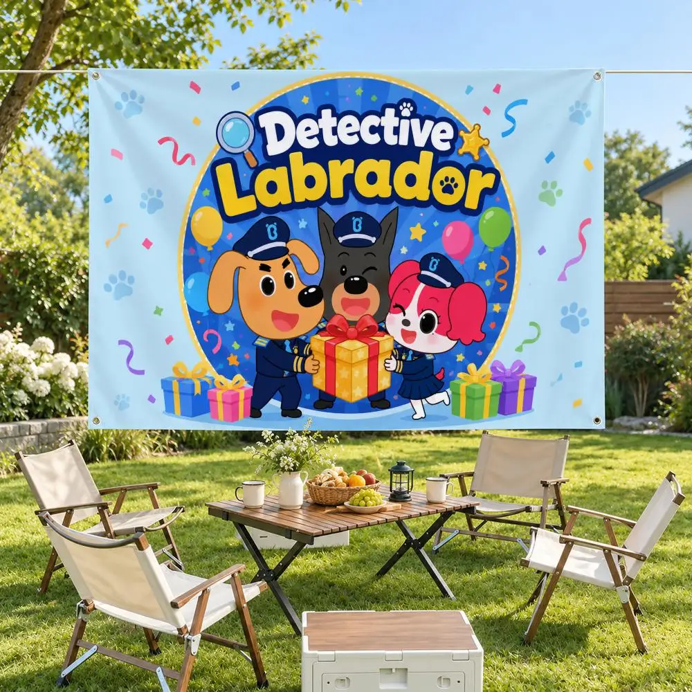 TV Series Safety Sheriff Labrador Flags Modern Fabric Banner Pennants Bedroom Garden Party Birthday Wall Ornament Decor