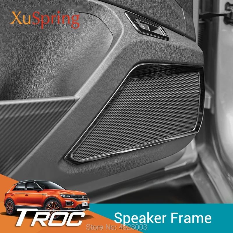 Car Door Speaker Audio Frame Cover Sticker Trim Bezel Garnish for Volkswagen T-roc Troc 2017 2018 2019 2020 2021 2022