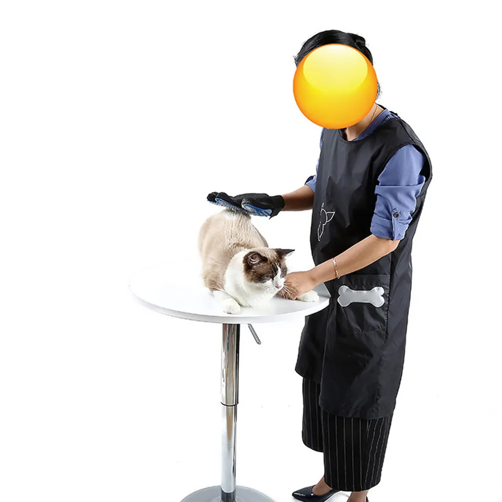 

Waterproof Nylon Pet Grooming Uniform for Pet Professionals Cat Dog Nail Cutting Hair Cutting Bathing Workwear Black