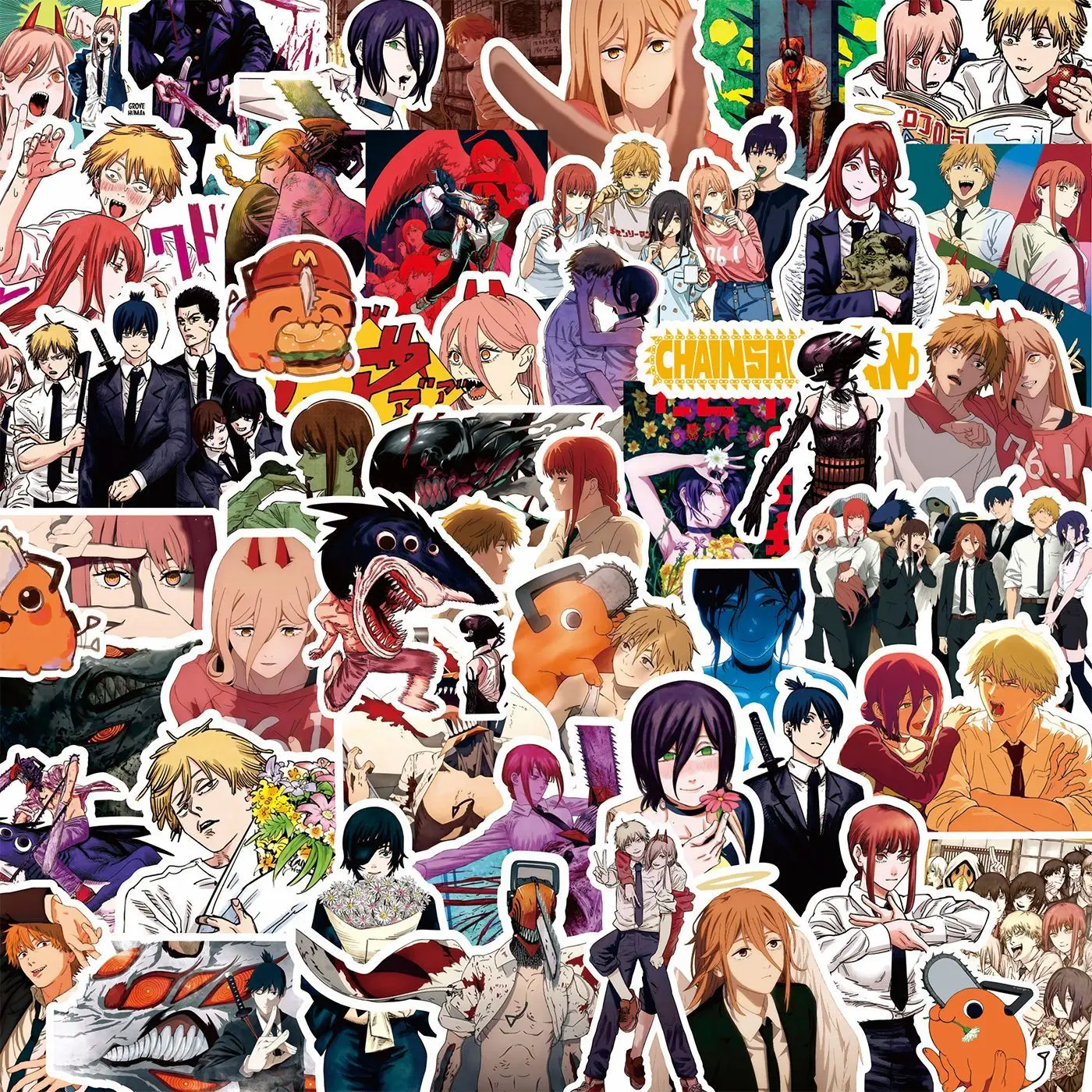 Laptop Accessories Gifts For Men - Autocollants Kawaii Chainsaw Man Reze Denji