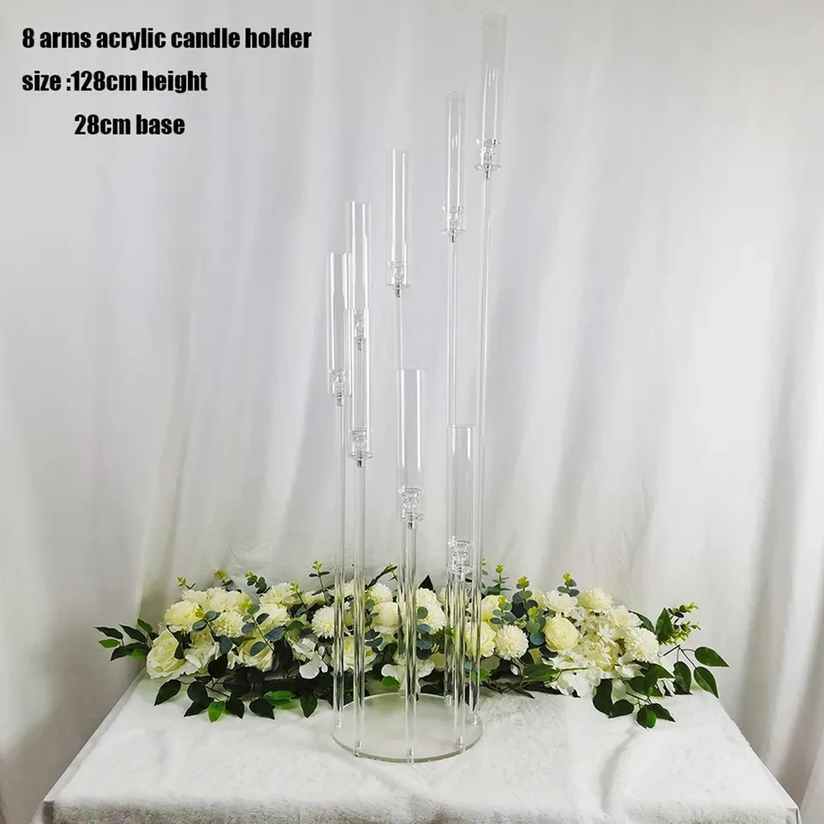 

acrylic Table Centerpiece tall wedding 8 heads candelabra centerpiece clear flower stand table center piecesdecor supplies 2643