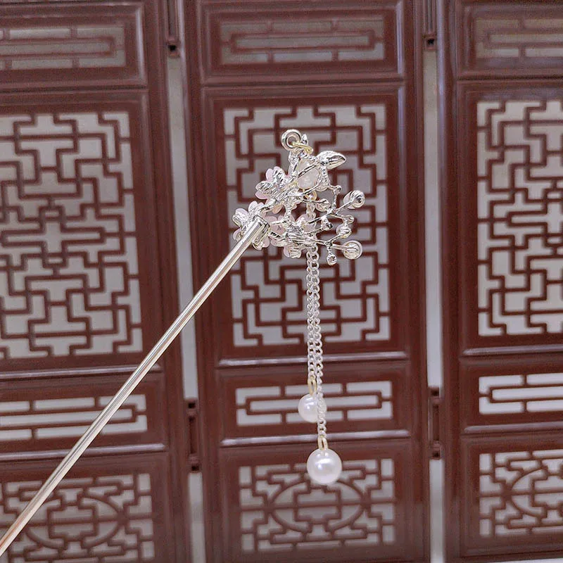 

small-flowered pearl tassel hairpins, Hanfu hairpins and hair accessories, simple updo hairpins and accessories