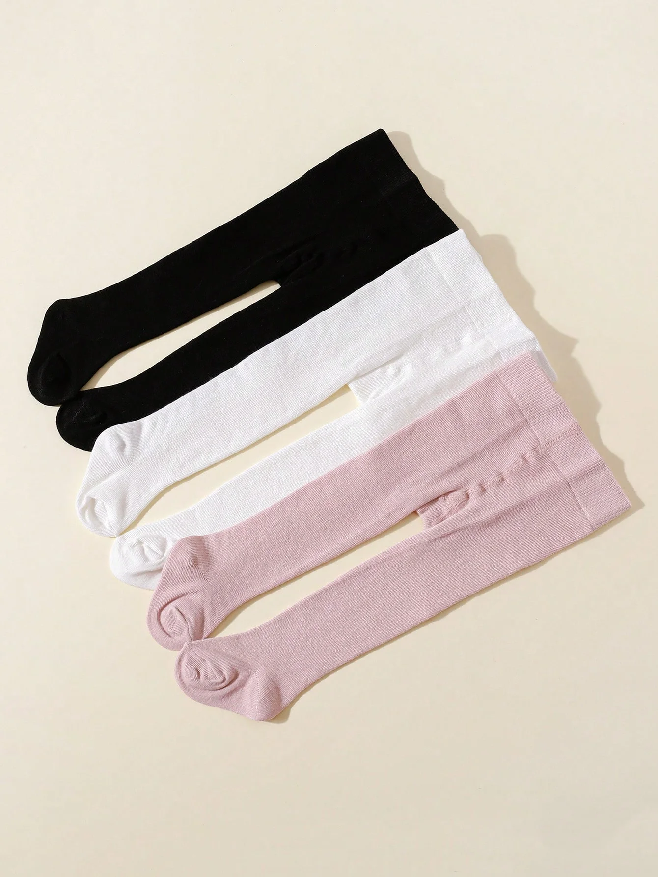 3 أزواج من جوارب طويلة للفتيات، سراويل ضيقة ذات خصر بلاستيكي بلون سادة، جوارب ضيقة مناسبة للاستخدام اليومي والربيع والخريف للأطفال من سن 1 إلى 14 سنة #2