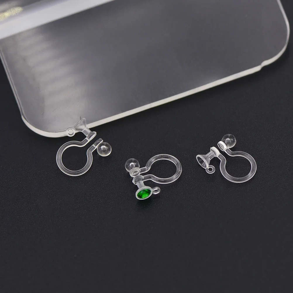 30Pcs U Shaped Transparent Resin Ear Clip Accessories Clear Ear Clips for Jewelry Making DIY Flexible Comfortable Easy Carry