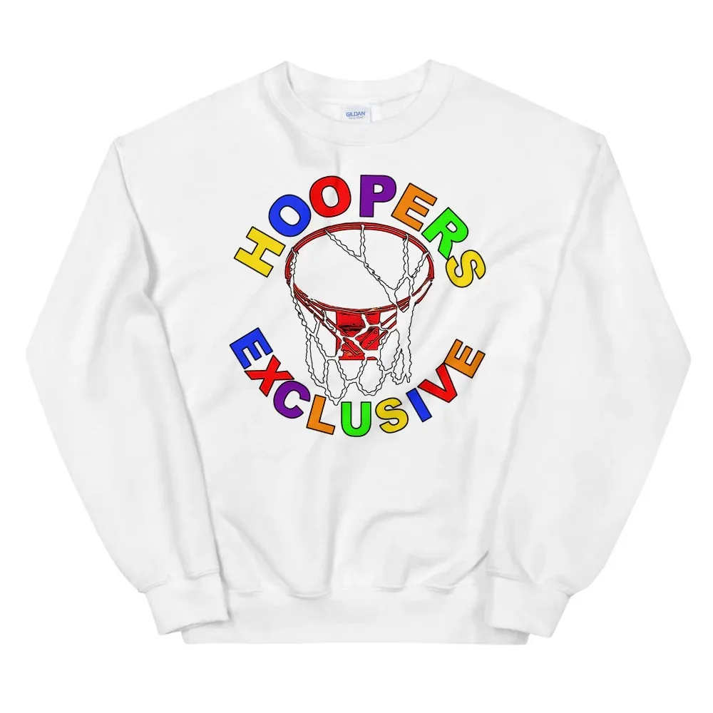 

Autumn and Winter Style Basketball - Lovers Sweatshirt, "HOOPERS EXCLUSIVE" with Hoop Graphic for A Trendy Look