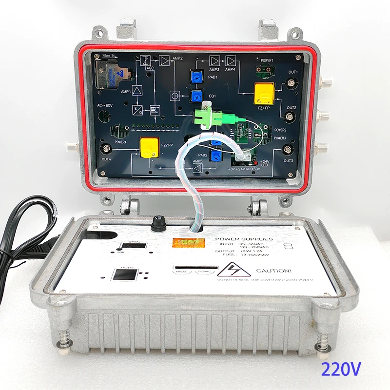 

FTTH CATV Outdoor AGC Optical Receiver, 4 Outputs 103dBuV, 0-20dB Adjustable Gain, for ONU/EOC, Factory Wholesale