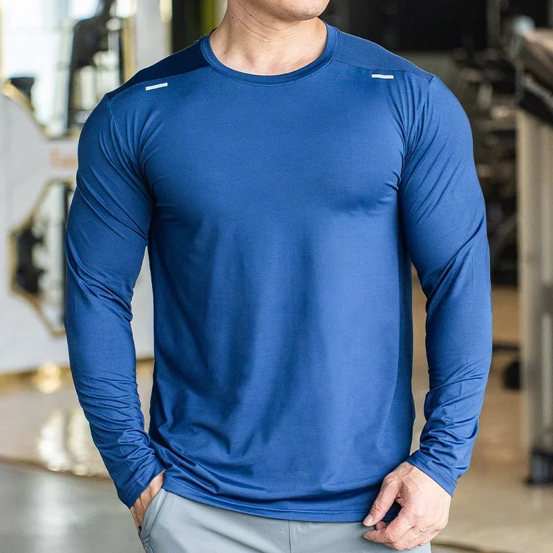 

Men's Sports Fitness Long Sleeve Outdoor Badminton Quick Dry Training Shirt Casual Thin Running Tops Bodybuilding Sportswear y2k
