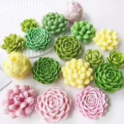 Succulent Plants Lotus Soap Silicone Mold Relief Flower Candle Making Tool Birthday Cake Decor Chocolate Mold Mother’s Day Gifts