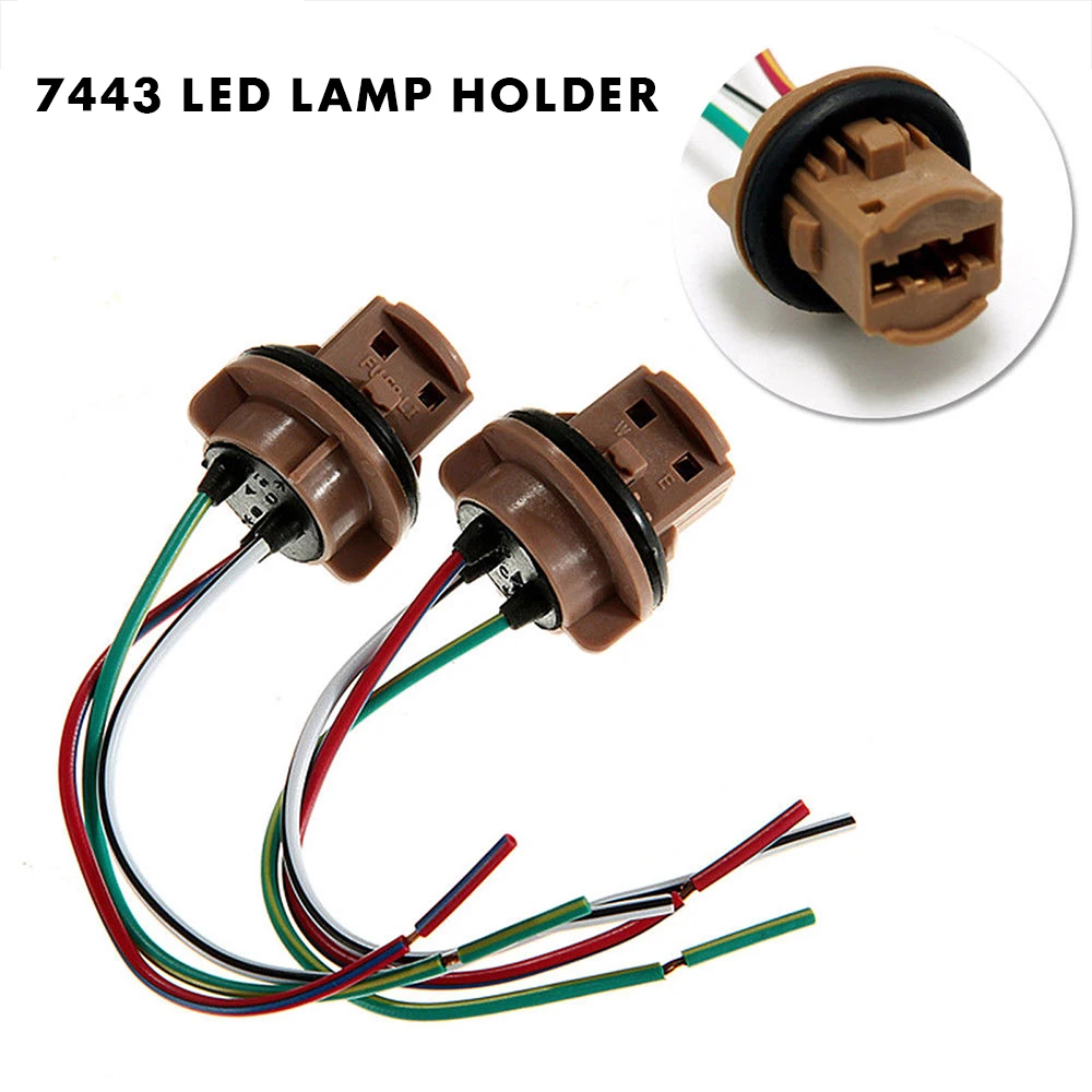 2Pcs T20 7440 7443 LED bulb holder LED socket adapter connector LED parking side light lamp Wiring Harness adaptor Socket