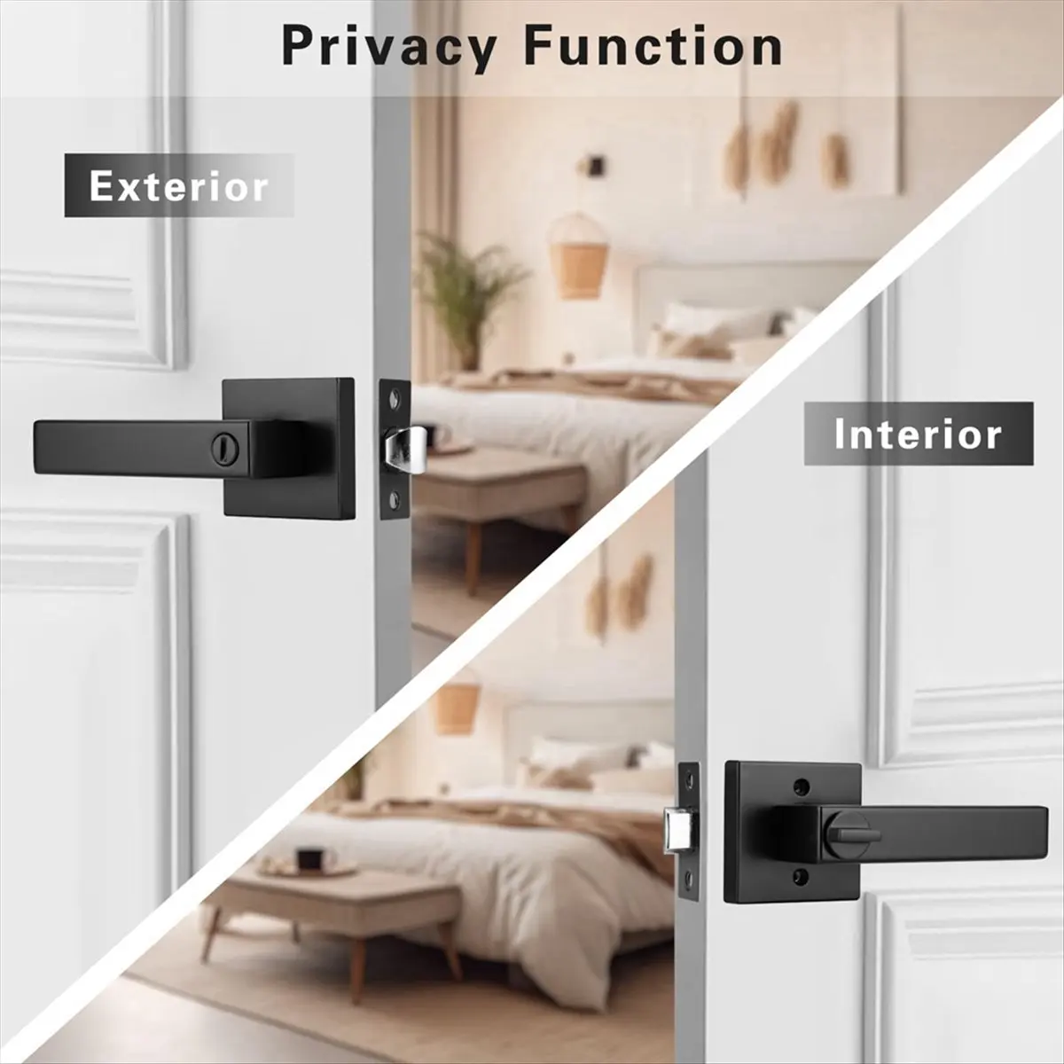 2026 Trend Room Door Lock Aluminum Alloy Handle Lock, Door Handle and Bolt Combination, Suitable for Left and Right Doors,