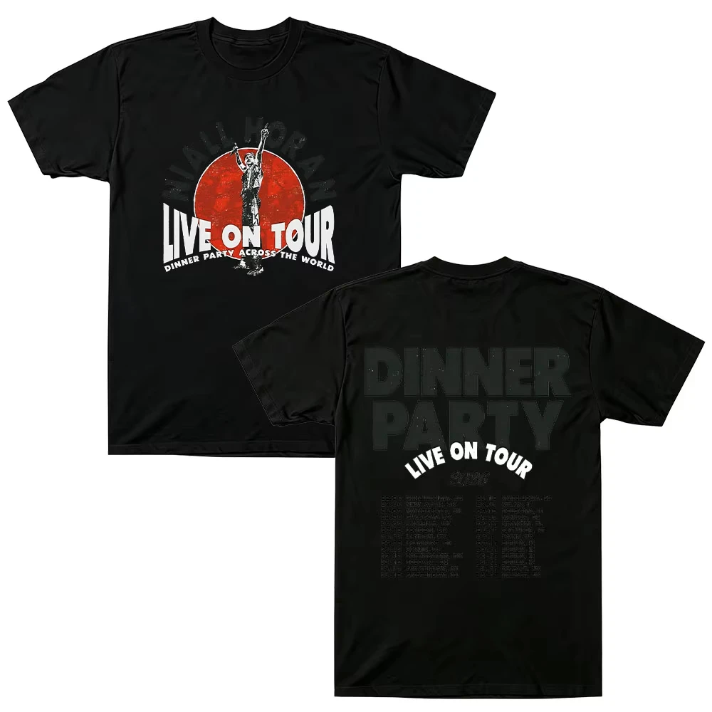 Dinner Party Across The World Niall Horan Music Tour Dates Graphic Print T-Shirt Men Women Men Women O-neck Cotton Oversized Top