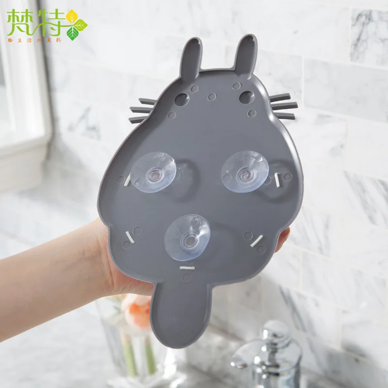 My Neighbor Totoro Strong Suction Cup Multi‑Function Wall‑Mounted Toothbrush Holder Hanging Storage Rack for Bathroom Toiletries view 4