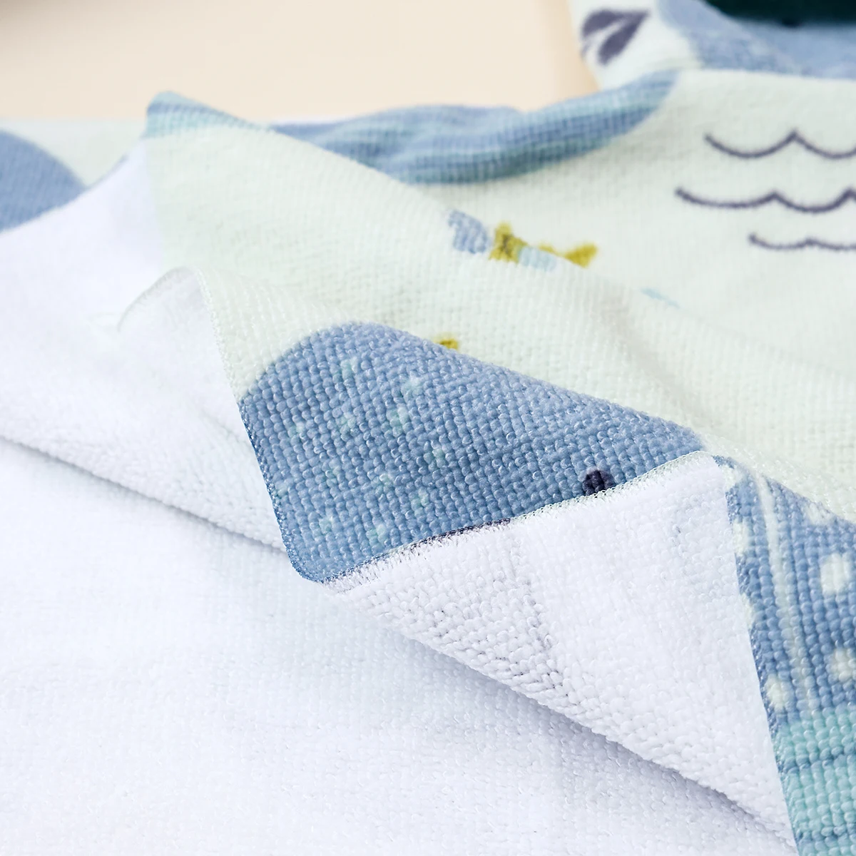 HappyFlute 60x60CM Kids Microfiber Badhanddoek met capuchon Unisex Natuur Dierenprint Zwemmen Strandlaken voor meisjes en jongens