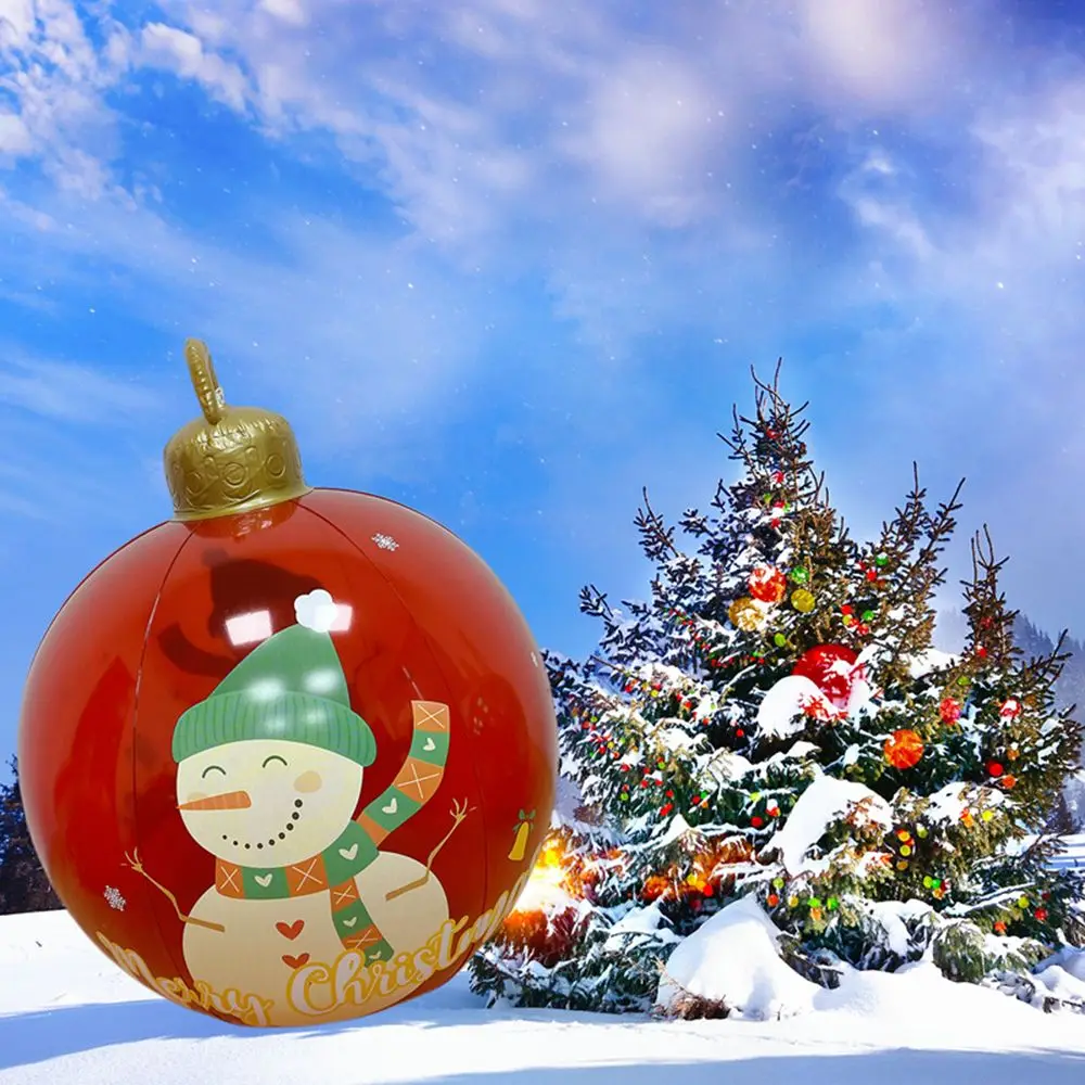 2022 New Large PVC Christmas Balls Christmas Hanging Decoration Xmas Tree Ornament New Year Gift for Home Outdoor Inflatable Toy