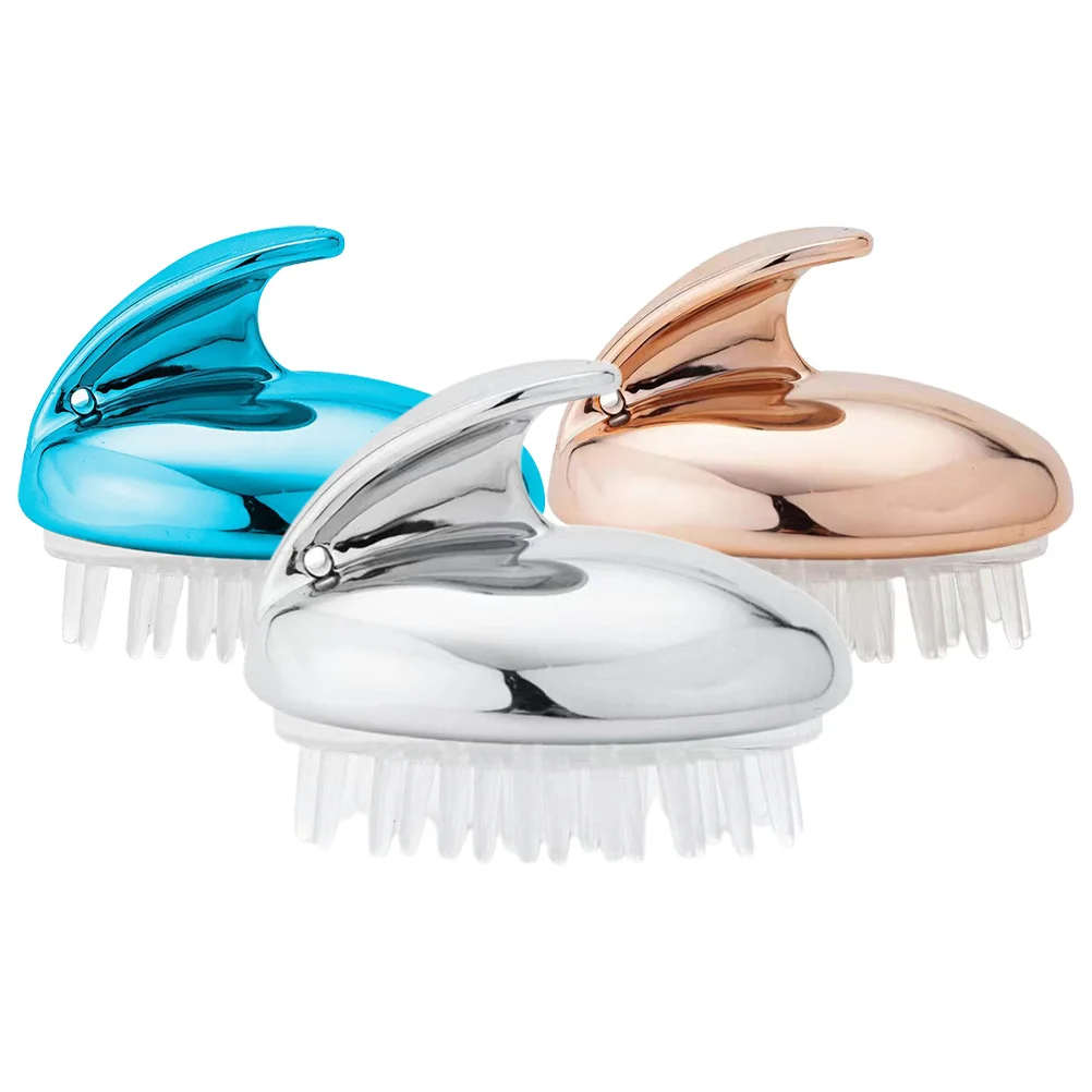 

3 шт., силиконовый скребок для кожи головы, мягкая щетина, массажный инструмент, щетка для шампуня для ванны для мужчин и женщин, отшелушивающий очиститель для кожи головы