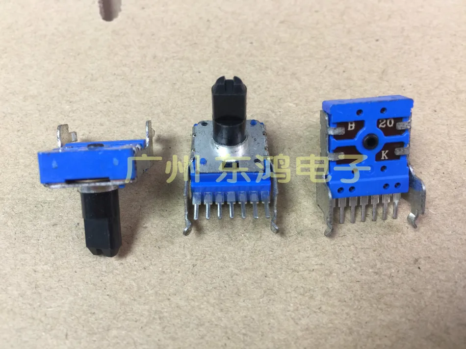 2PCS/LOT Taiwan produces RK14 type potentiometer, horizontal B20K, 15MM axis volume potentiometer