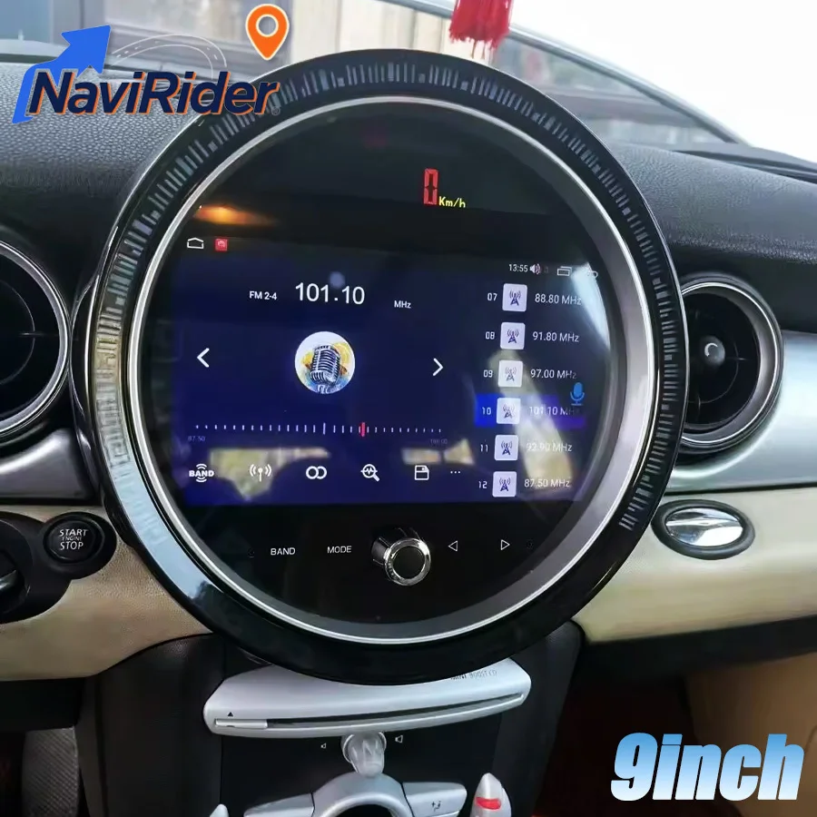 9-Zoll-Android-16-Multimedia-Player-Auto-LCD-Instrumententafel für BMW Mini One Cooper R55 R56 Peaceman Clubman 2007-2010 Carplay