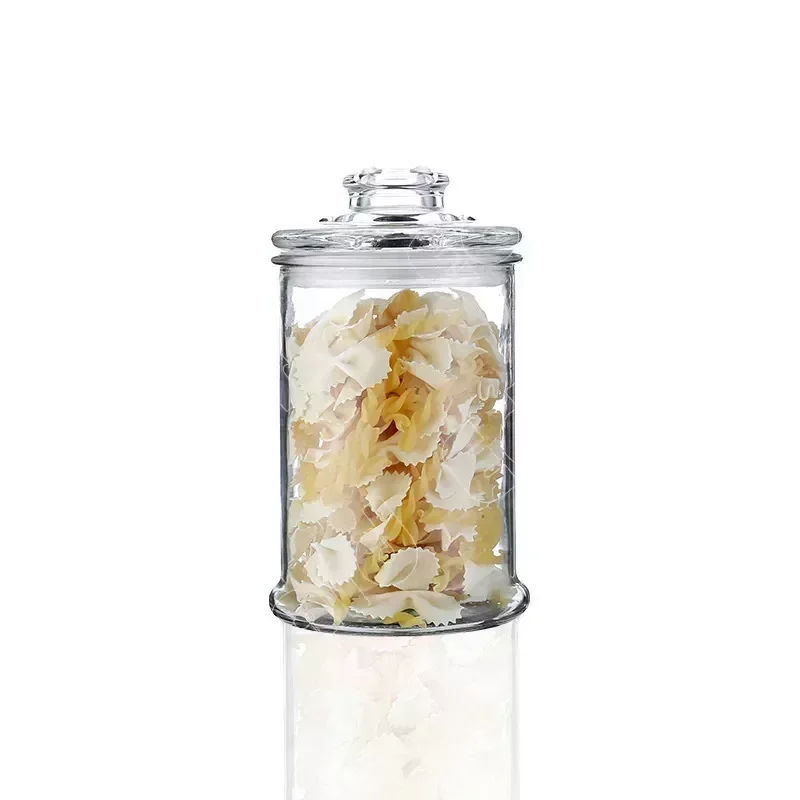 Transparent Jar Classic Style Glass Container Modern Glass Bottle Sealed Jar with Lid Tea Coffee Bean Covered Small Storage Jars