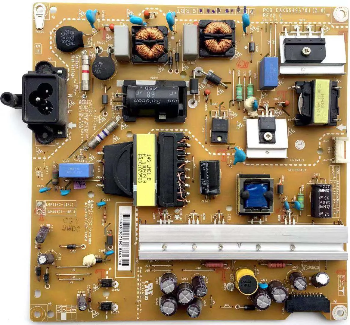 Original 42/39 Inch TV Power Supply Board Card LG 42LB550V 42LB570V 42LB580V 42LB650V EAX65423701 (2.0) REV 2.0 LGP3942-14PL1