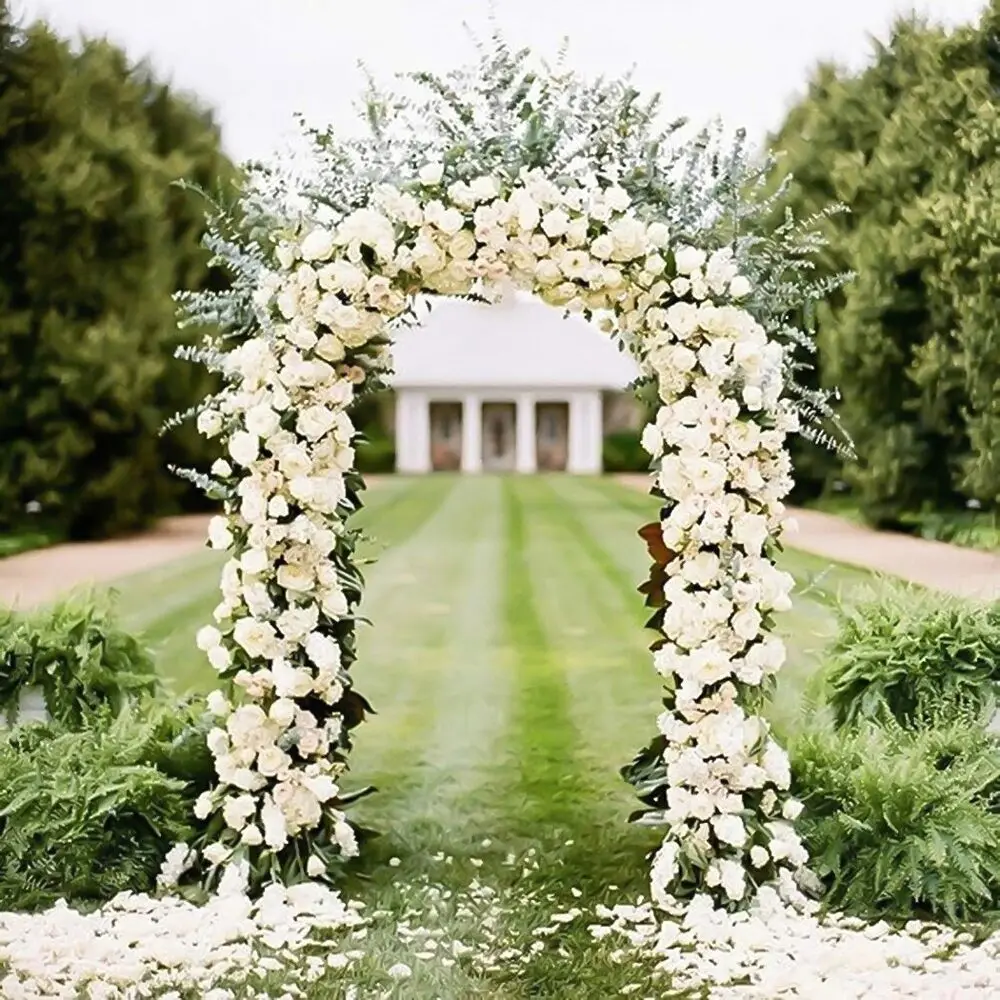 

Outdoor Steel Arbor with Stakes, Metal Archway for Climbing Plants, Wide Sturdy Durable Garden Arch,Party, Ceremony Wedding