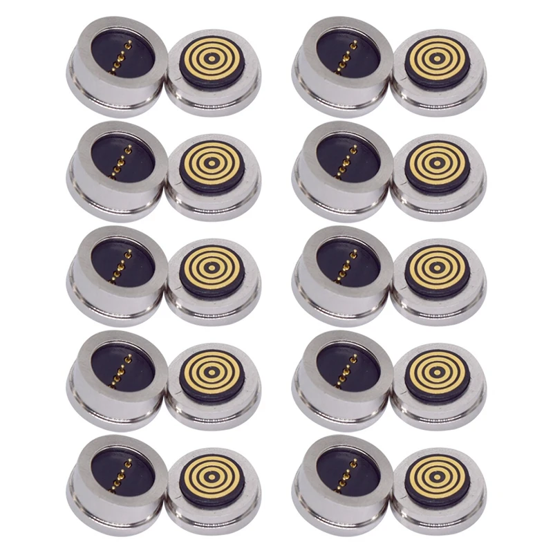 10 Pair 4PIN Round 360 ° Blind Suction Waterproof Magnetic Pogo Pin Connector Magnetic Charging Connector