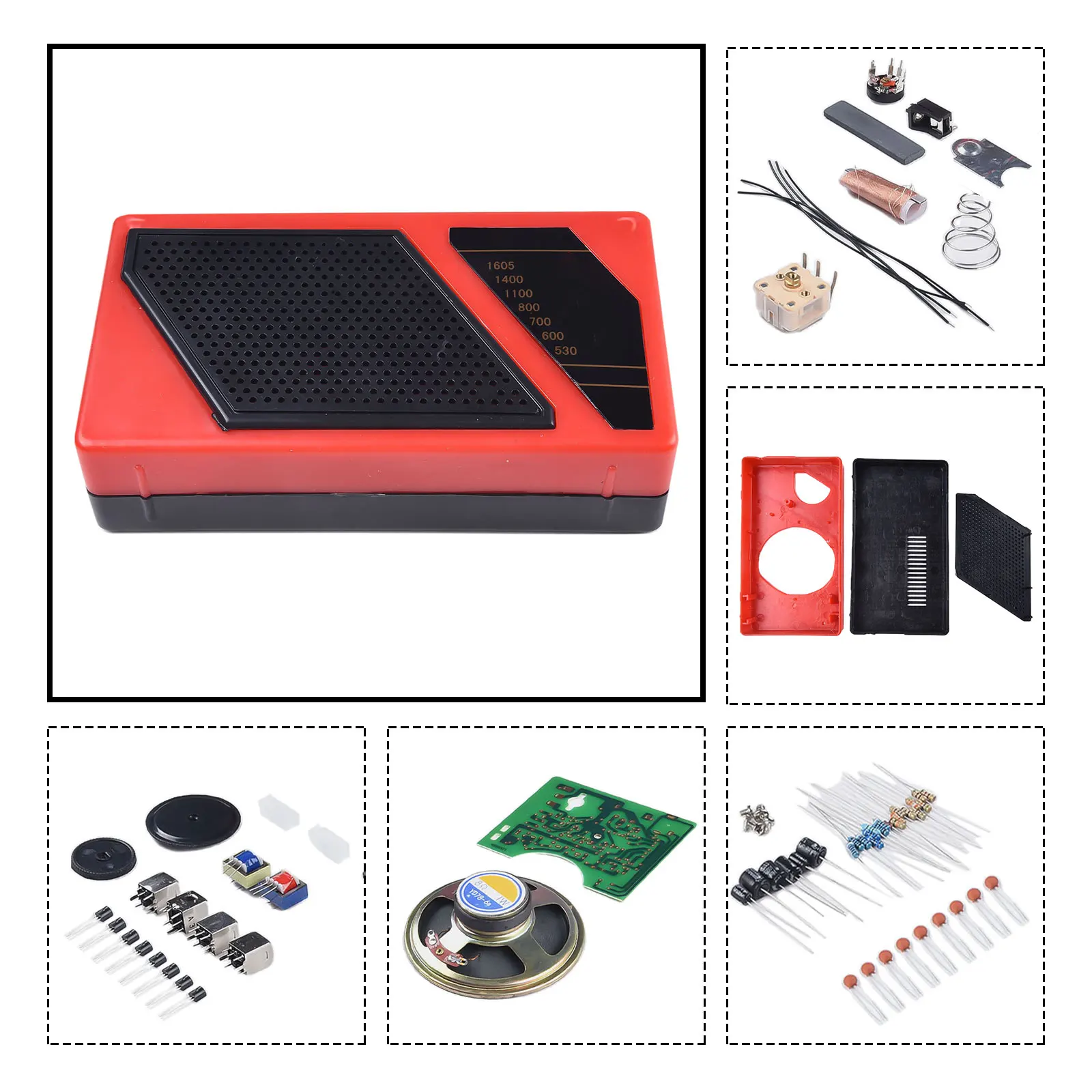 921 แปดหลอดวิทยุวิทยุชุด WK-56-82 Electronics Production Kit สีแดงการสอนการฝึกอบรมชุด 530-1605KHz ใหม่