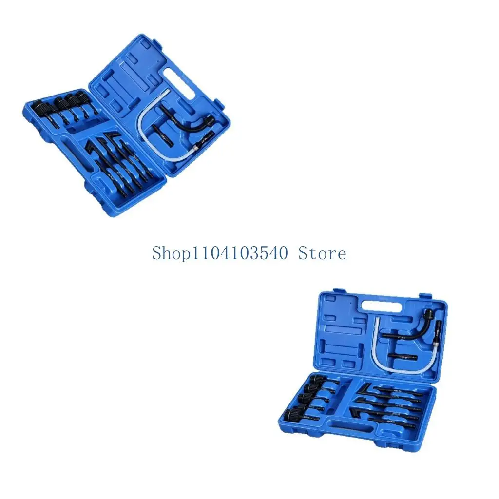 02DC Daily Maintenance Transmission Oil Adding Adapter Set with Metal Hose Line, Several Ends and Storage Box for Vehicle Care
