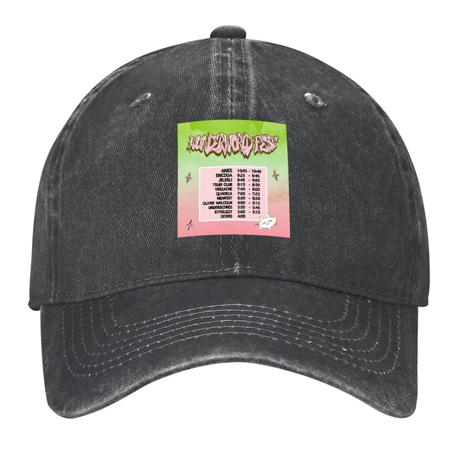 

wunderworld 2022 official date tshirt poster Baseball Cap New In Hat Hood derby hat Sunscreen Caps Women Men's