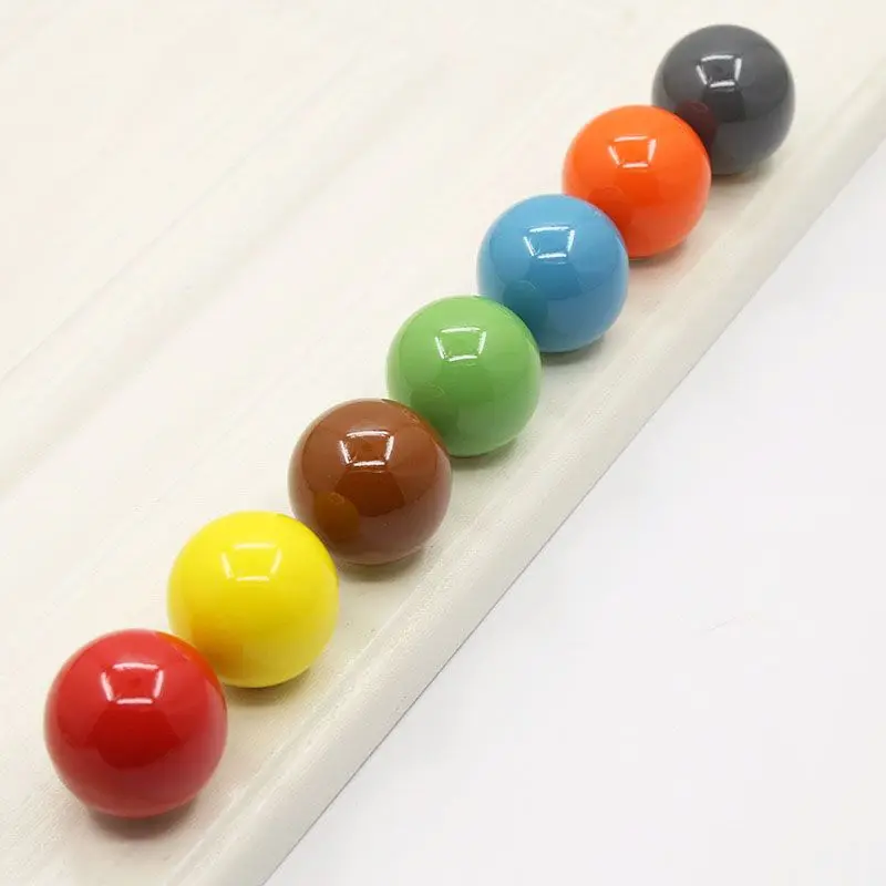 Color ceramic cabinet door handle simple side cabinet wardrobe drawer cabinet round single hole handle cute handle