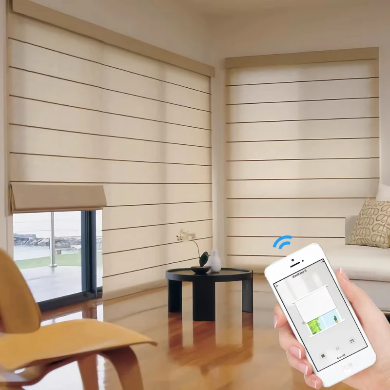 Touch Smart Roman Blinds Custom Electric Blackout Shades for Windows Speed Controller Built-in Black Color